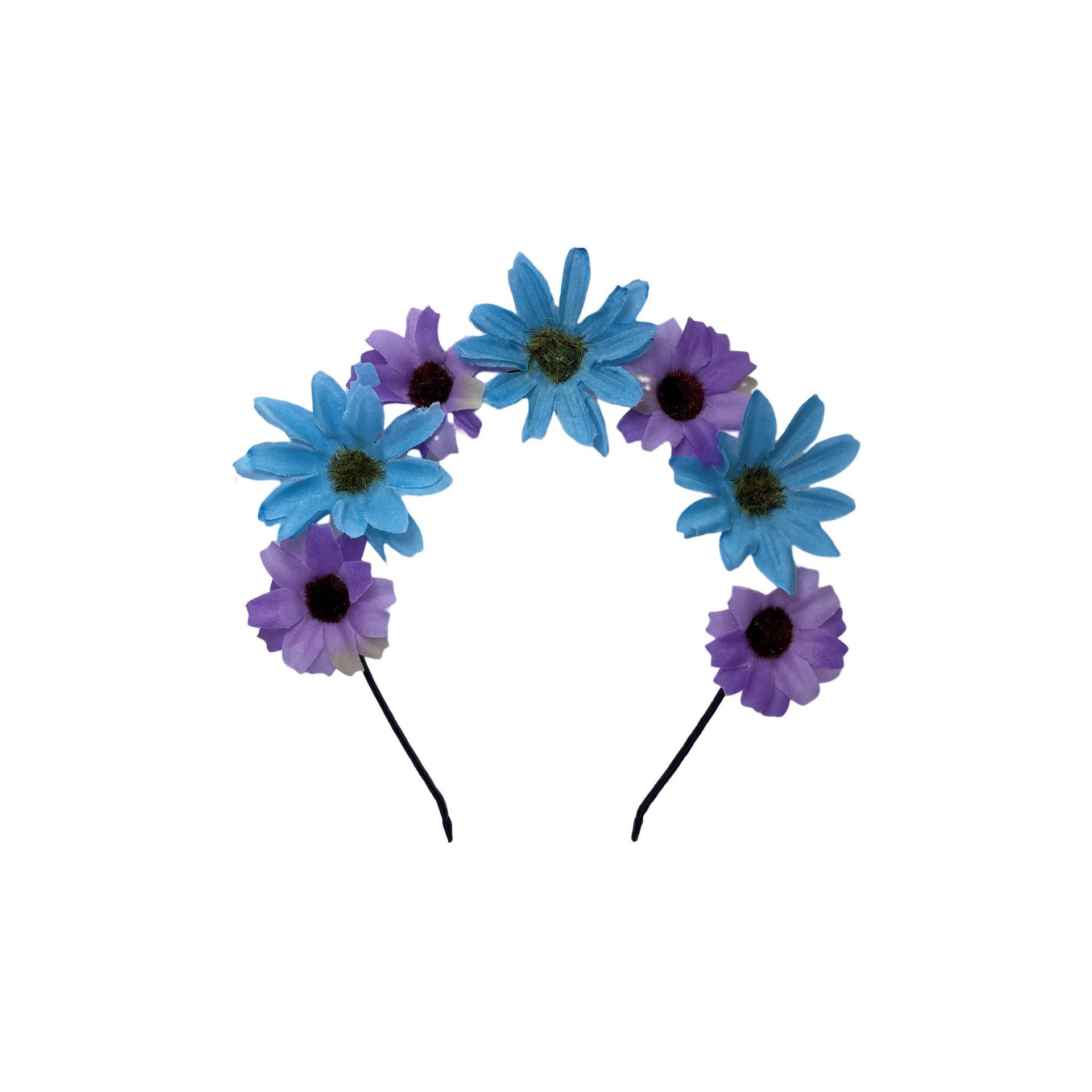 Children s simulated sun flower headband, fabric daisy flower headband, photo headgear королевский синий