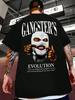 Hot Selling New Mens Portrait Pattern Polyester Hiphop Luxurious Breathable Round Neck Tshirt Outdoor Street Casual Top
