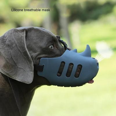 Pet Dog Muzzle Soft Silicone Pet Mouth Mask para cães pequenos e médios respirável parar de latir morder mastigar focinheiras suprimentos para cães