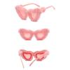 Plush Cute Funny Heart Shaped Sunglasses Fashionable Sun Glasses Personality Love Gradient Pink Glasses Sexy Cat Eye Party Eyewear