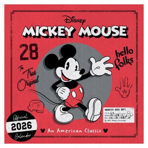 Disney 2026 Square Mickey Mouse Wall Calendar