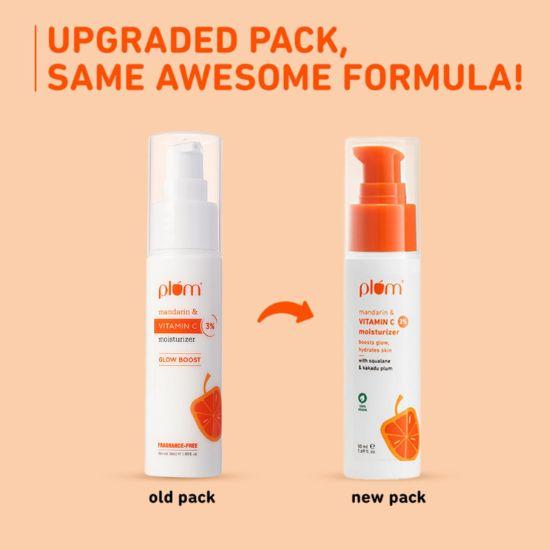 Plum 3% Vitamin C Moisturizer with Mandarin | Improves Uneven Skin Tone & Elasticity | Fragrance-Free | 100% Vegan