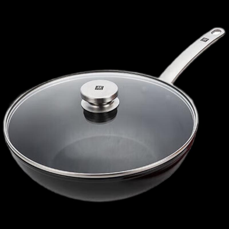 ZWILLING Черная алюминиевая сковорода-вок с антипригарным покрытием, 30 см
