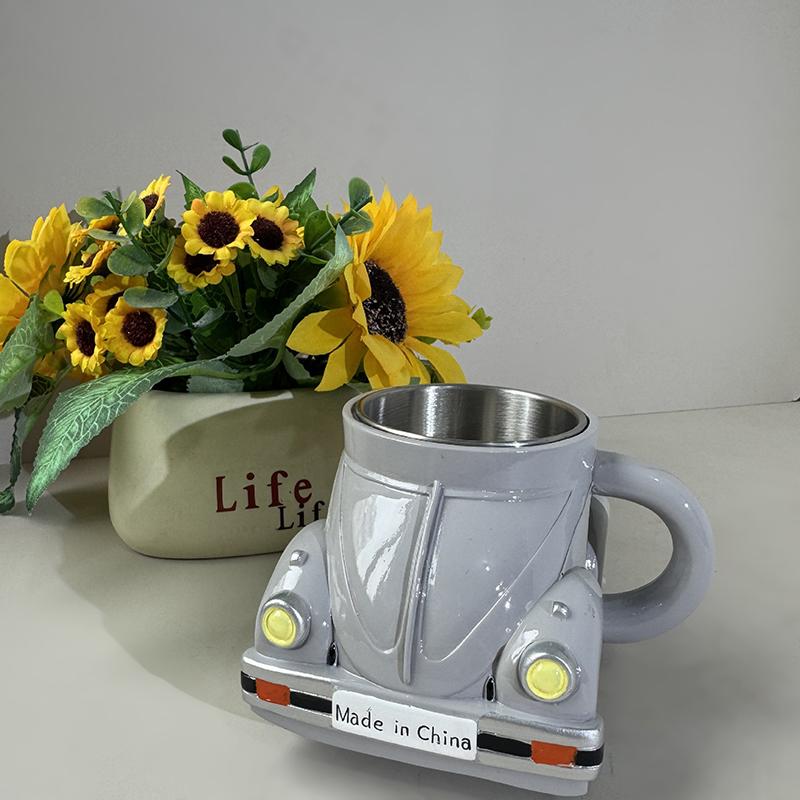 Creative Funny Beetle Shaped Coffee Mug Unique Handmade Beetle-Shaped Coffee Cup Novelty Car-Shaped Tea Cup