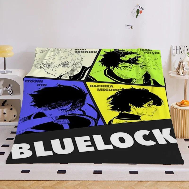 Anime Flannel Blanket Sofa B-Blue Lock Microfiber Bedding King Size Warm Winter Bed Fleece Camping Nap Fluffy Soft Blankets