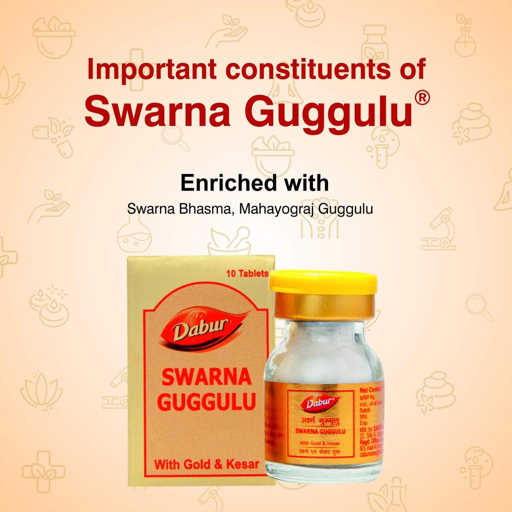 Сварна Гуггул (10 таб), Swarna Guggulu,  Dabur