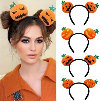4styles Halloween Pumpkin Headband Cute Cartoon Hair Band Hairstyling Accessories Holiday Party Costume Props Gifts