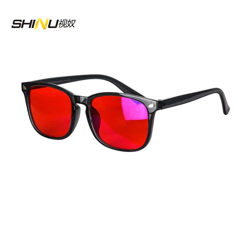 Orangefarbene Anti-Müdigkeits-Brille für Damen und Herren, Computer-Gaming oder lange Arbeitszeit, Rote Linse, 100% Blaulicht-Blocker Brille