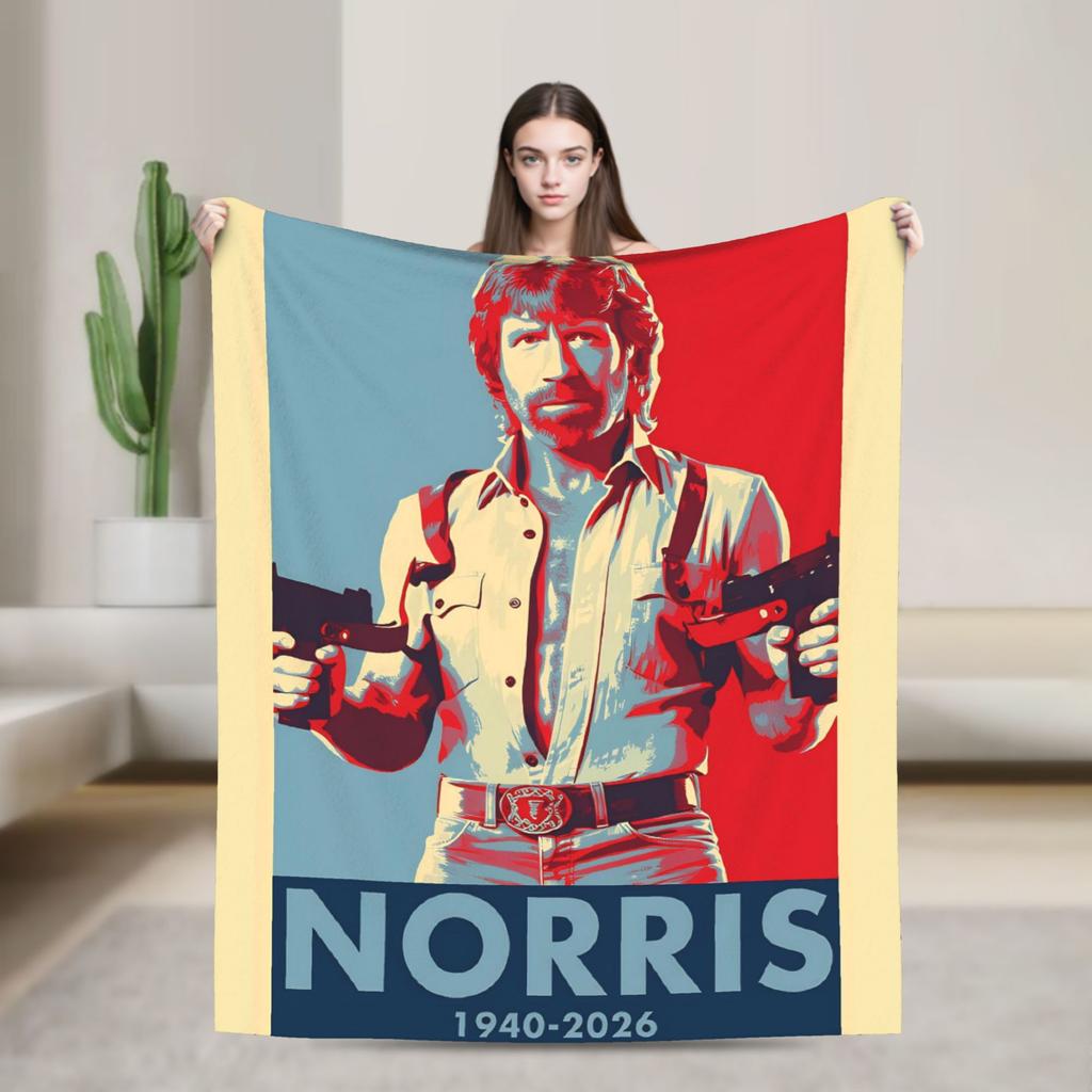 Norris Actor Vintage Poster Throw Blanket Soft Comfy Funny Blanket  For Sofa Home Travel Flannel Bedspread Bed Cover