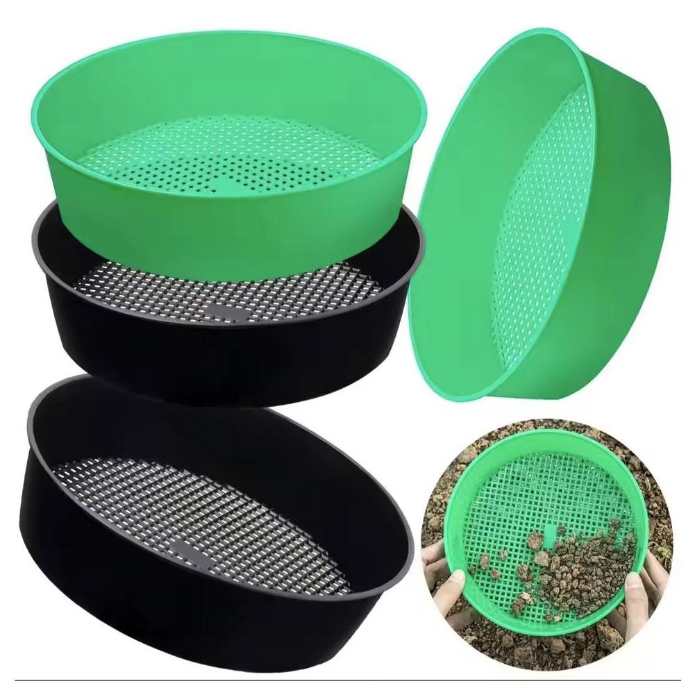 Plastic Garden Sieve Home Garden Tool Fine Mesh Soil Sieve Mining Sand Sifter Potting Sieve For Plant Soil Stone Sifting