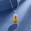 925 Sterling Silver Sweet Simple Yellow Round Zircon Necklace Birthday Party Anniversary Wedding Gift