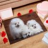 1pc Cute Pomeranian Dogs Bathroom Absorbent Mats Anti-Slip Mats Home Decor Supplies Carpets Home Kitchen Floor Mats