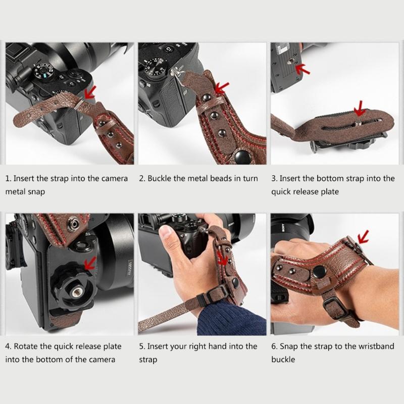 Camera Leather Wrist Strap DSLR Hand Belt Holder Shockproof Strap Waterproof Quick Release Strap Wristband for Camera