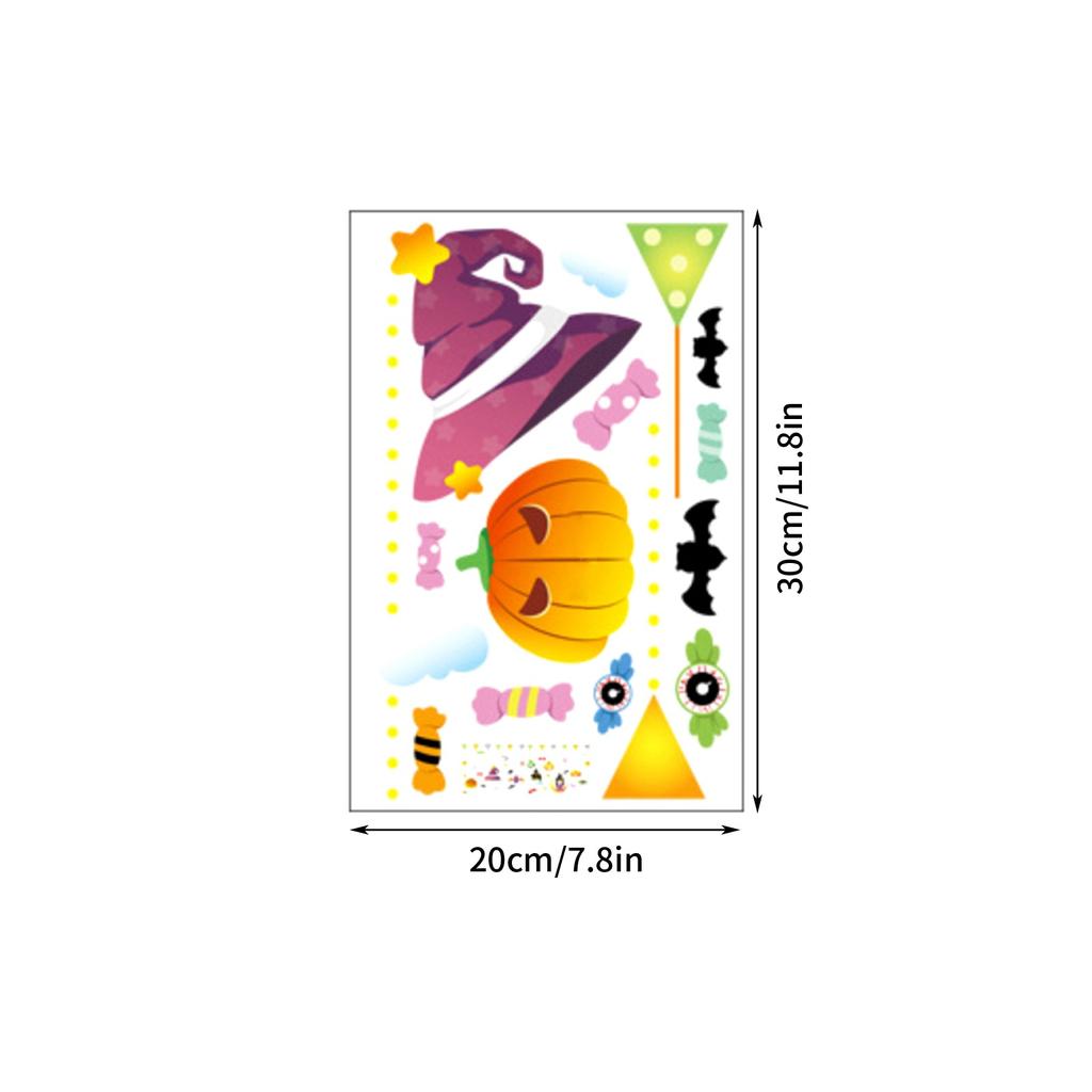 Autocolante pentru ferestre de Halloween, autocolante pentru ferestre de Halloween, pentru decorarea petrecerii de Halloween, fereastră de sticlă, decor interior și exterior pentru casă