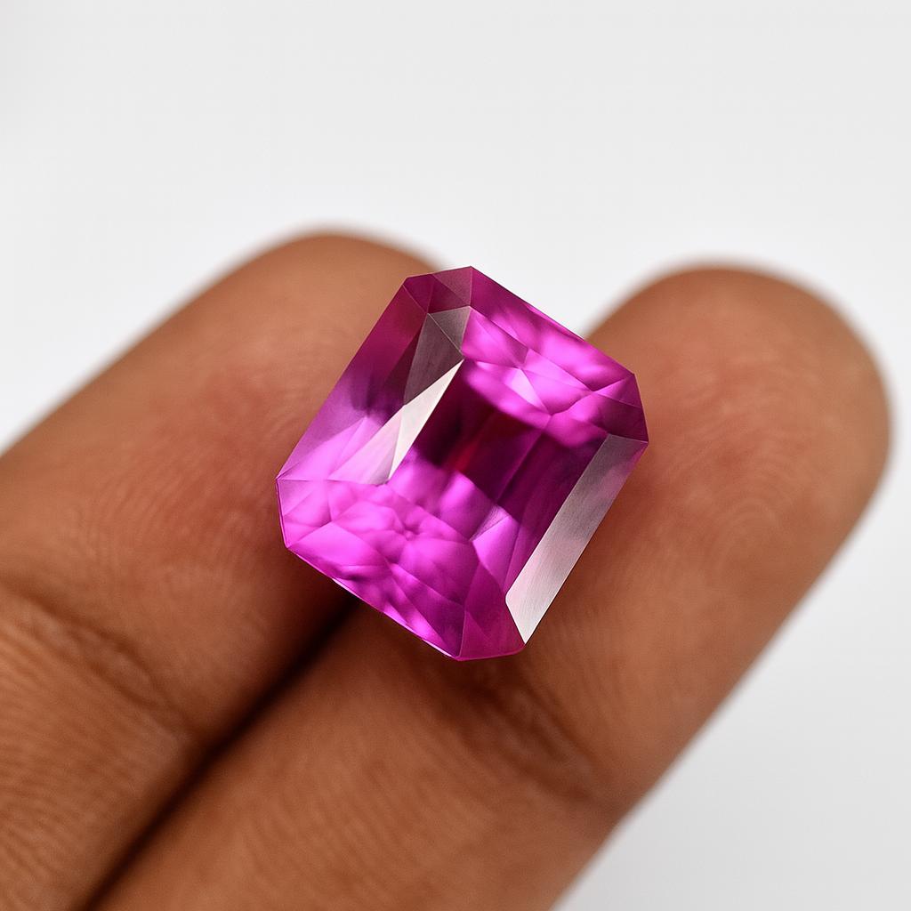 20.70 Ct CERTIFIED Natural Ceylon Pink Sapphire Emerald Cut Loose Gemstone