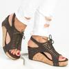 Elegant Women's Frenulum Vintage Platform Sandal With Comfortable Open Toe Design