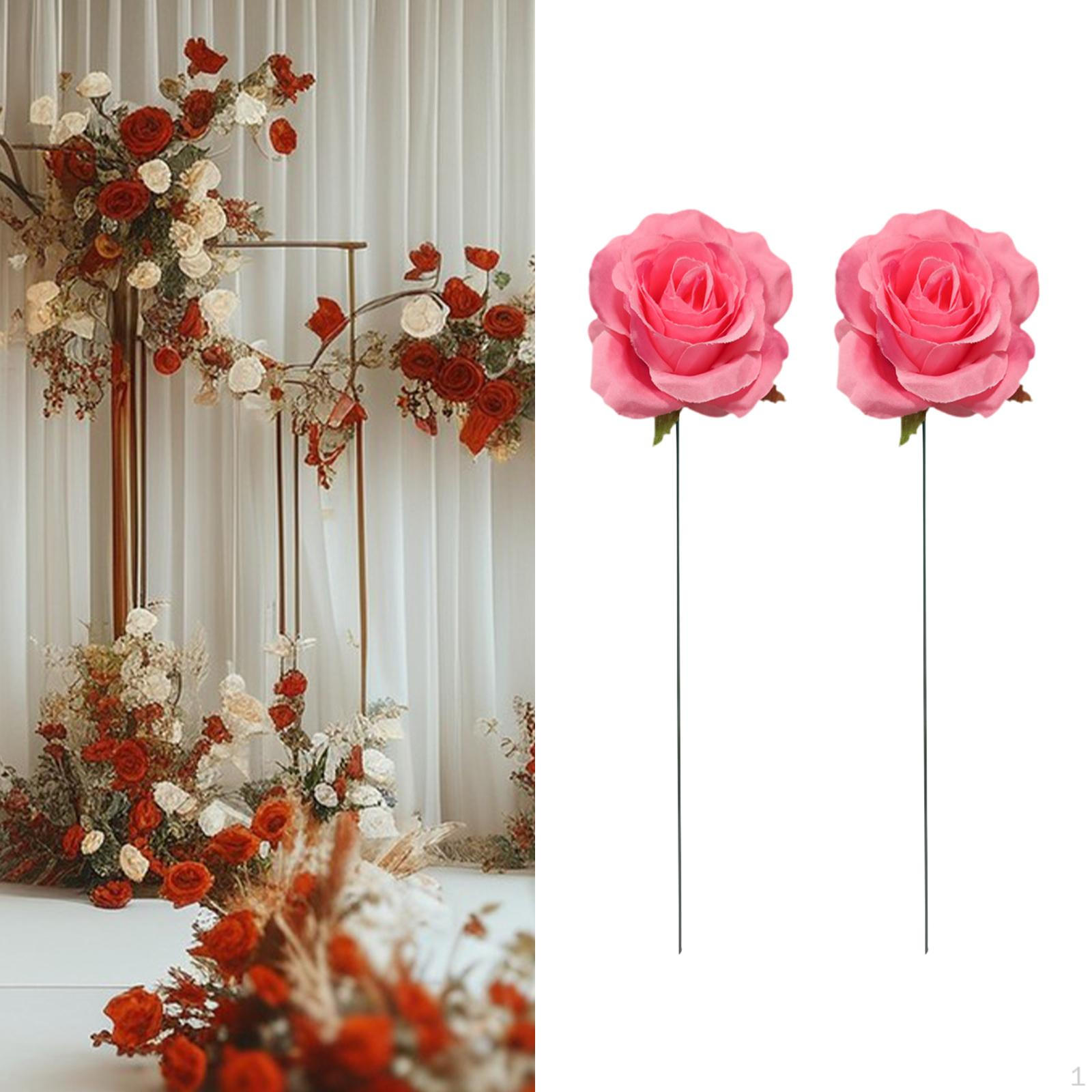 

2 шт. Роза Цветник Садовые колышки Дорожка Реалистичный Двор для розовый