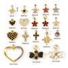 1 Piece Mini Flower Heart Star 304 Stainless Steel Charms Multicolor Cubic Zirconia 18K Gold Plated Pendant DIY Necklace Making