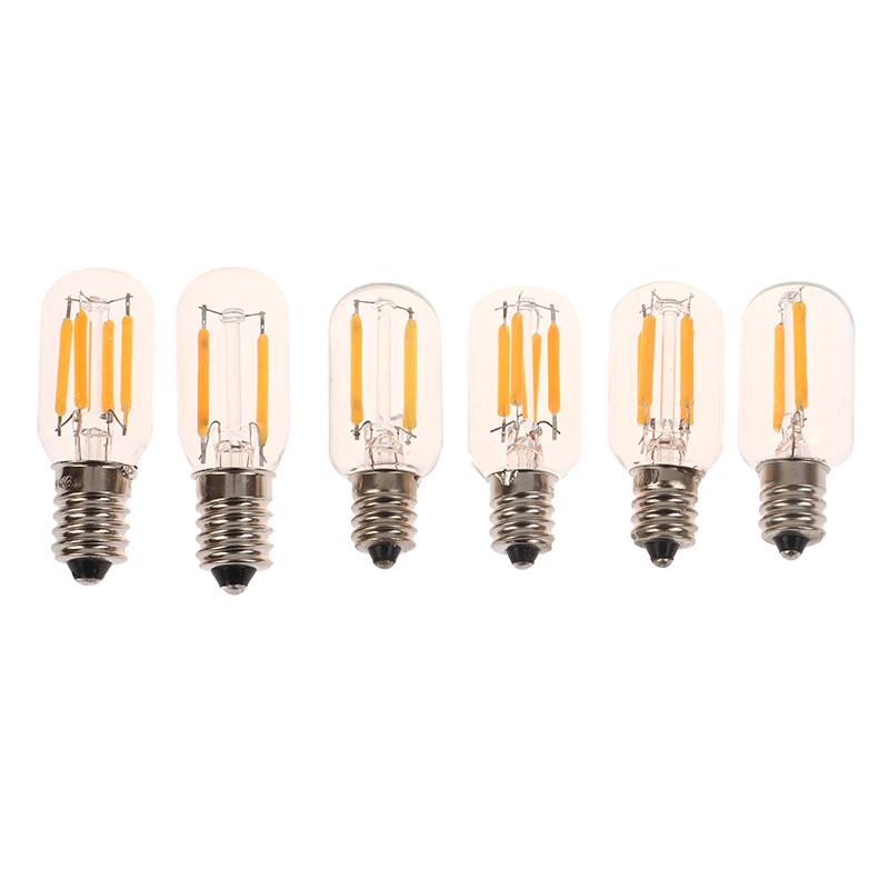1 szt. Żarówka LED Vintage T20 1W 2W Ciepła Biała 2200K E12 E14 110V 220V Ściemnialna Żarówka Szklana Żarówka Rurkowa do Lodówki