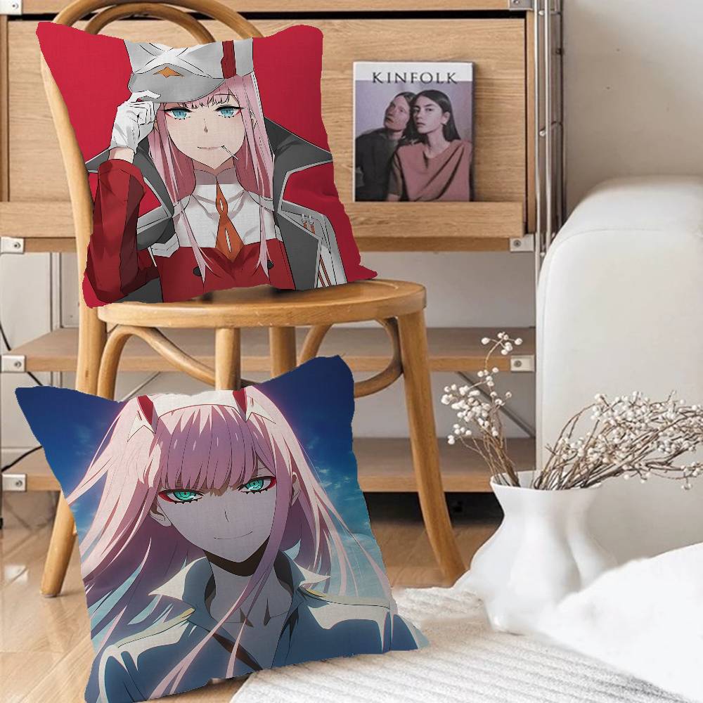 Anime DARLINGS In The FRANXX-X Pillow Case Removable Washable Cushion Cover – All-Season Soft Linen