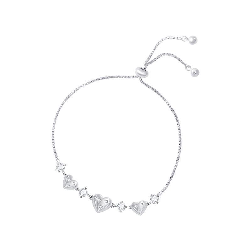 

Елегантний браслет на шнурку з цирконієвим серцем - Розкішна, висококласна ювелірна прикраса для жінок Copper Alloy