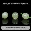Natural Hetian Jade Green Barrel Beads Bracelet, DIY White Jade Hand String