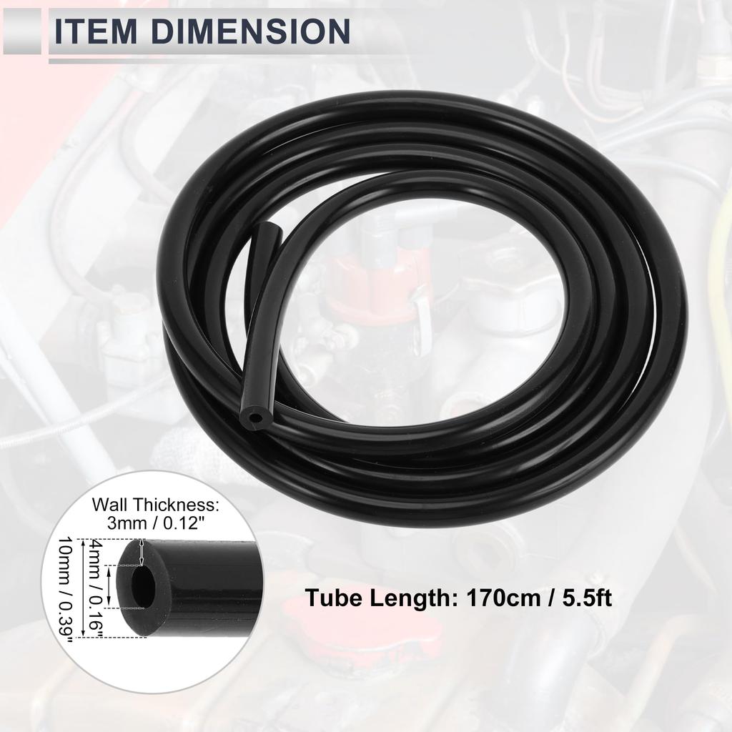 RATCHROLL 1pc Universal Silicone Vacuum Tube Hose High Temperature 5.5FT 3/16" 4mm ID 3.0mm