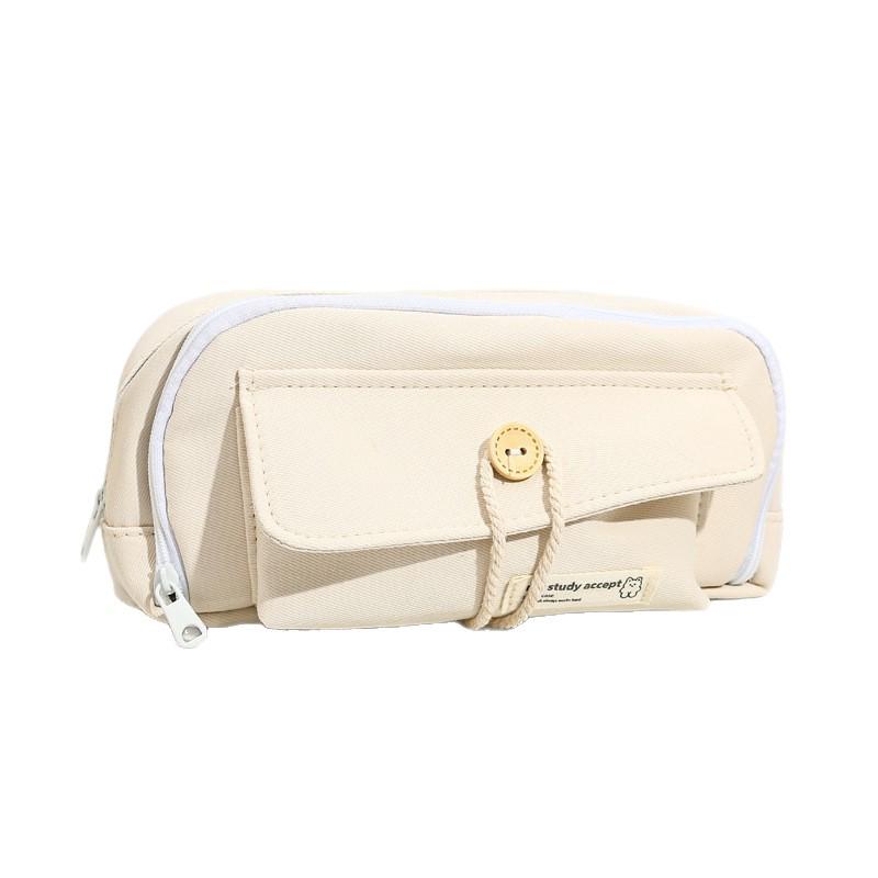 Japanese-Style Large-Capacity Pencil Case for Students - Simple Stationery Box for Elementary to High School