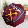 West Ham United, Fußballverein, Automatisches Öffnen und Schließen, 8-Rippen-Struktur, Tragbarer Regenschirm, Geeignet für Männer und Frauen, für alle Jahreszeiten