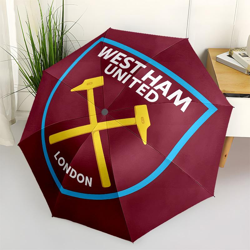 

West Ham United, Football Club Automatic Opening and Closing, 8 rib Structure Portable Umbrella, Suitable for Men and Women in All Seasons