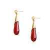 Red Water Drop Metal Post Earrings For Women Fashion Zircon Vintage Designer Styles Gifts Party Wholesale Accessories 2022259