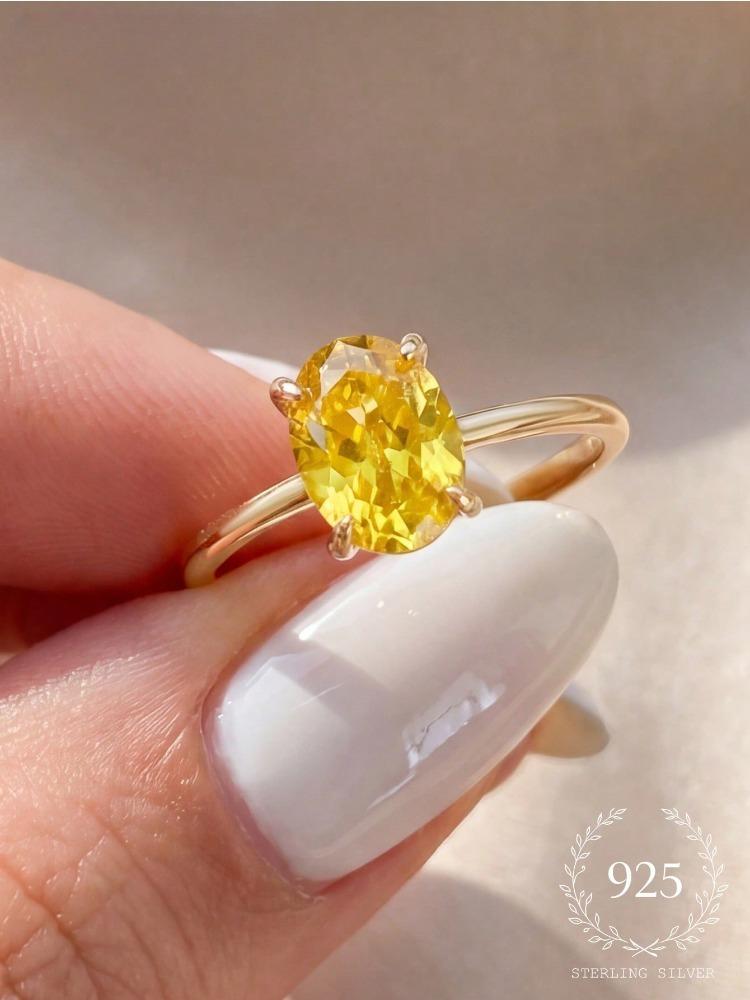 Luxury 1CT Gorgeous Oval Stone Zircon Ring For Women Engagement Wedding Luxury High Quality Fine Jewelry