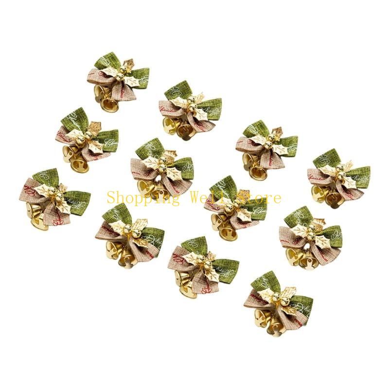 KX4B Burlap Bows Ornaments for Christmas Presents Wrapping Decoration Wedding