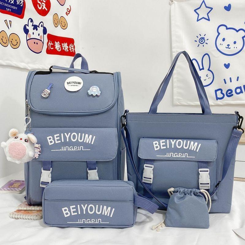 4 Pcs Backpack for Boys Girls Children Lovely Schoolbag Kindergarten Schoolbag Kids Gift Pencil Case Large Capacity Handbag