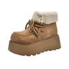 Retro Short Tube Thick-soled Snow Boots Women's Winter New 2025 Fleece Thickened and Heightened New Thermal Cotton Shoes