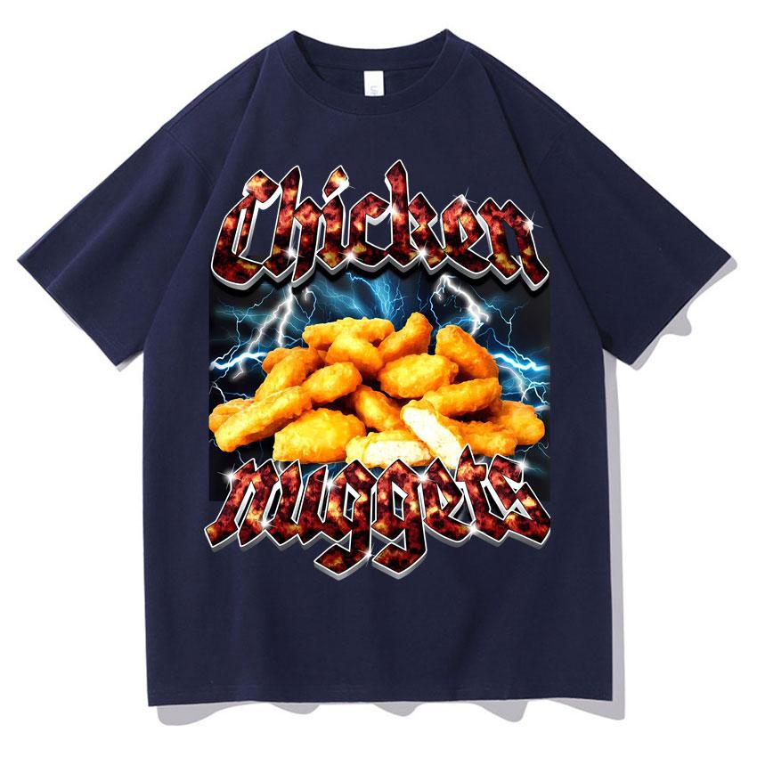 Funny Chicken Nuggets Meme Graphic Tshirt Unisexs Women Vintage Style Oversized T Shirt 100 Cotton Teenagers Pop Comfort Tshirts