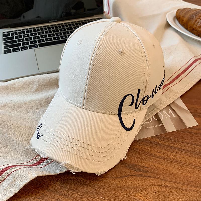 Big head circumference hat women's versatile letter shade wide brim hard top cap men's enlarged deepening baseball cap