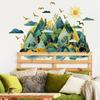 Tj026 Hand-Painted Ink Painting Landscape Sun Bronzing Wall Sticker Decoration Children'S Room Bedroom Background Self-Adhesive Wall Sticker