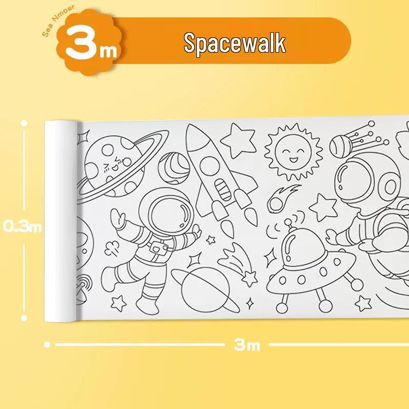 100-Meter Blank Graffiti Scroll: White Canvas for Children and Kindergarten Art