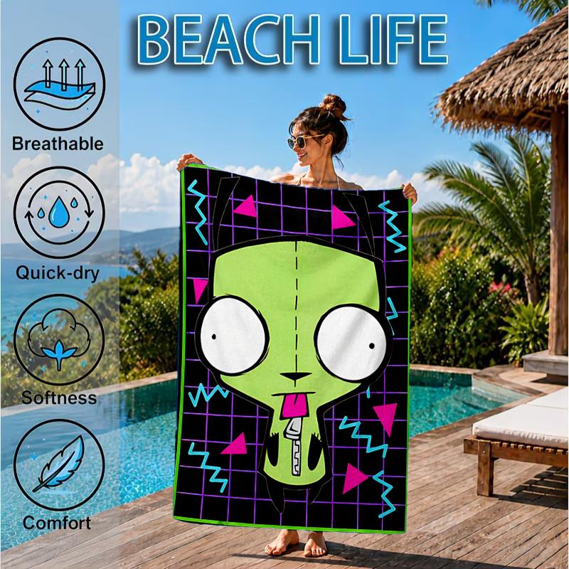 Alien Invasion Pattern Beach Towel, Microfiber Beach Towel, Perfect For Pool, Beach, Travel, Home Decor Beach Party Fan Gifts