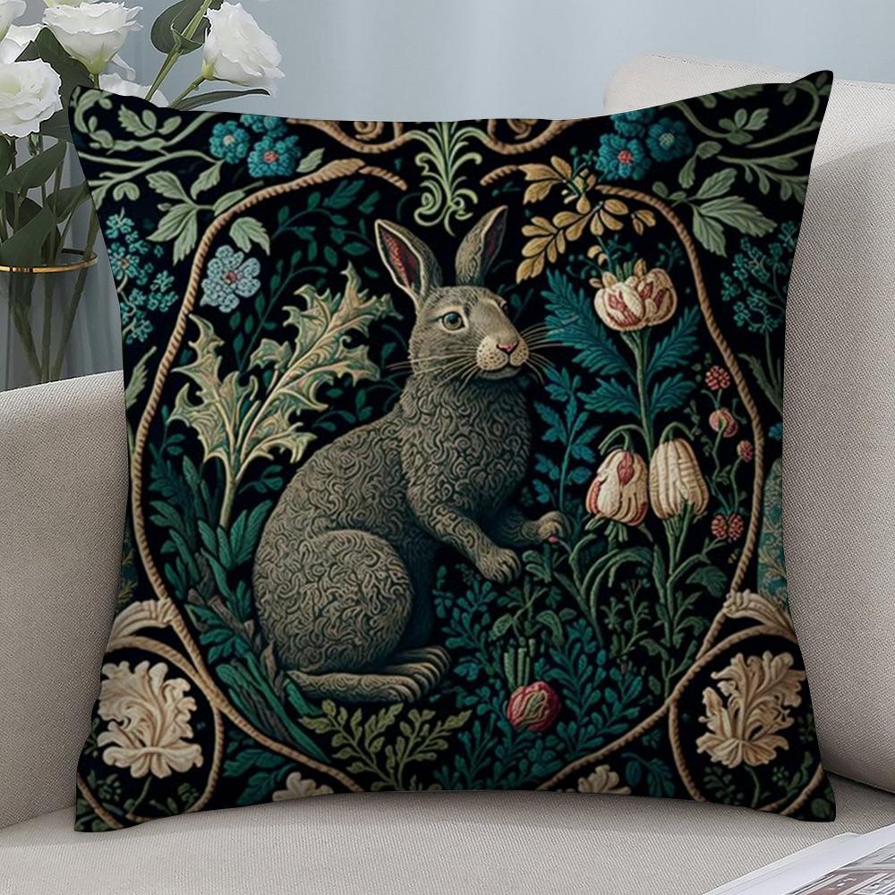 

Rabbit Retro Decorative Pillow Case Short Plush Sofa Decorative Gift Home Double-sided Printing Cushion 12x12in 30x30cm