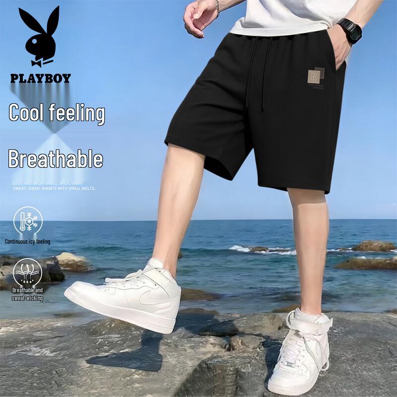PLAYBOY Men s Waffle Knit Casual Shorts L