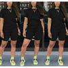 Women's 2 Piece Casual Sports Solid Color Suit Short Sleeve Top And Pants Set