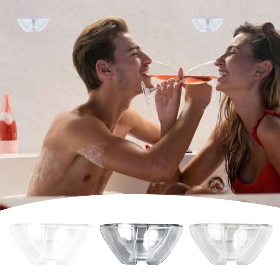 Wall Hanging Wine Glass Holder Easy To Use Spill-Proof Design Traceless Adhesive Stylish Bathroom Organizer for Red Wine Cups