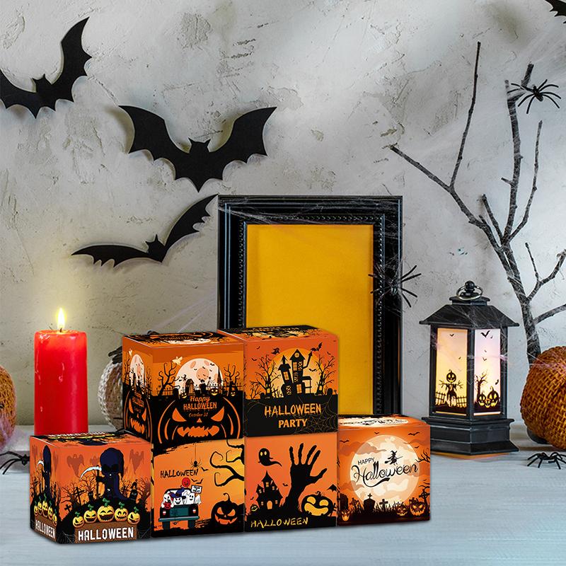 6/12/18PCS Halloween Candy Box Pumpkin Ghost Packing Box for Snack Cookie Trick Or Treat Kids Gift Halloween Gifts Decoration