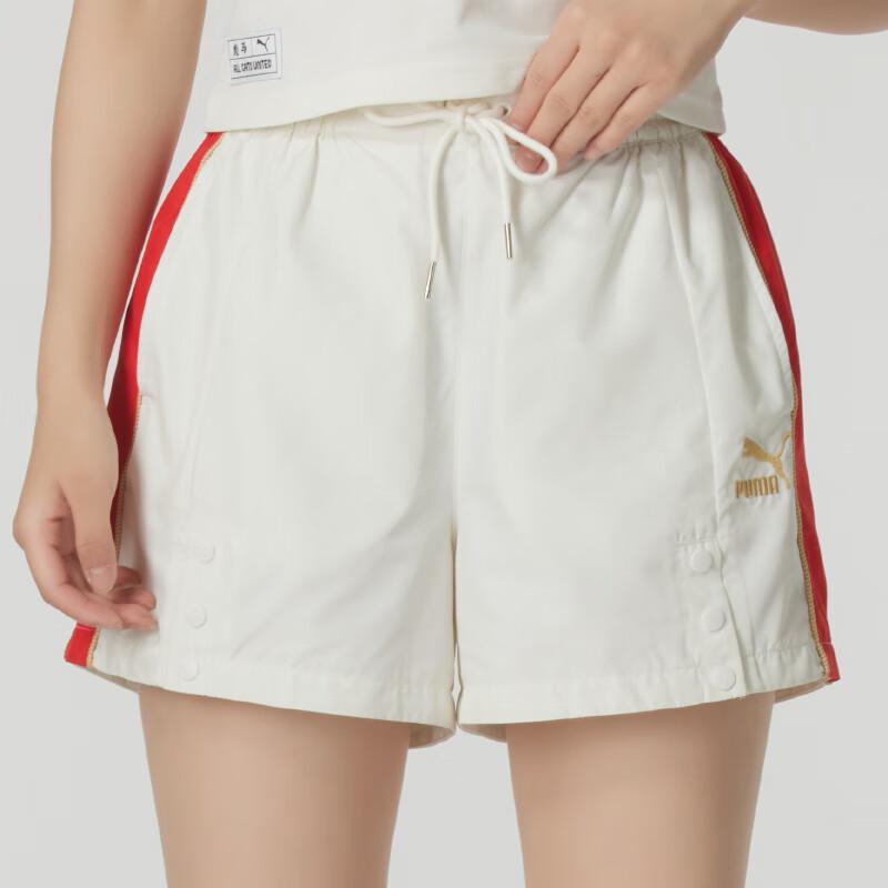 PUMA Color Block Outdoor Breathable Comfortable Mid Waist Three Quarter Shorts Women shorts Off-White 629236-65