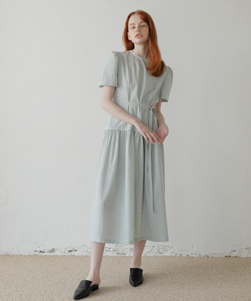 Paul And Alice Check Long Dress /Green