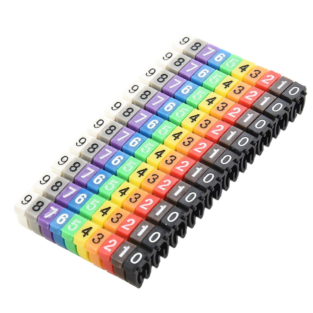 C-Type Wire Number Box Cable Markers Clip-on Design Colourful For Wire 1.5-6mm