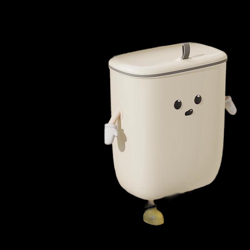 Wall-Mounted Kitchen Trash Can with Lid