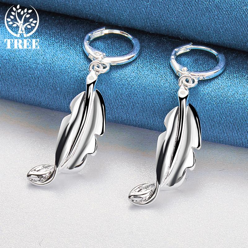 925 Sterling sølv Twisted Leaves Drop øredobber smykker